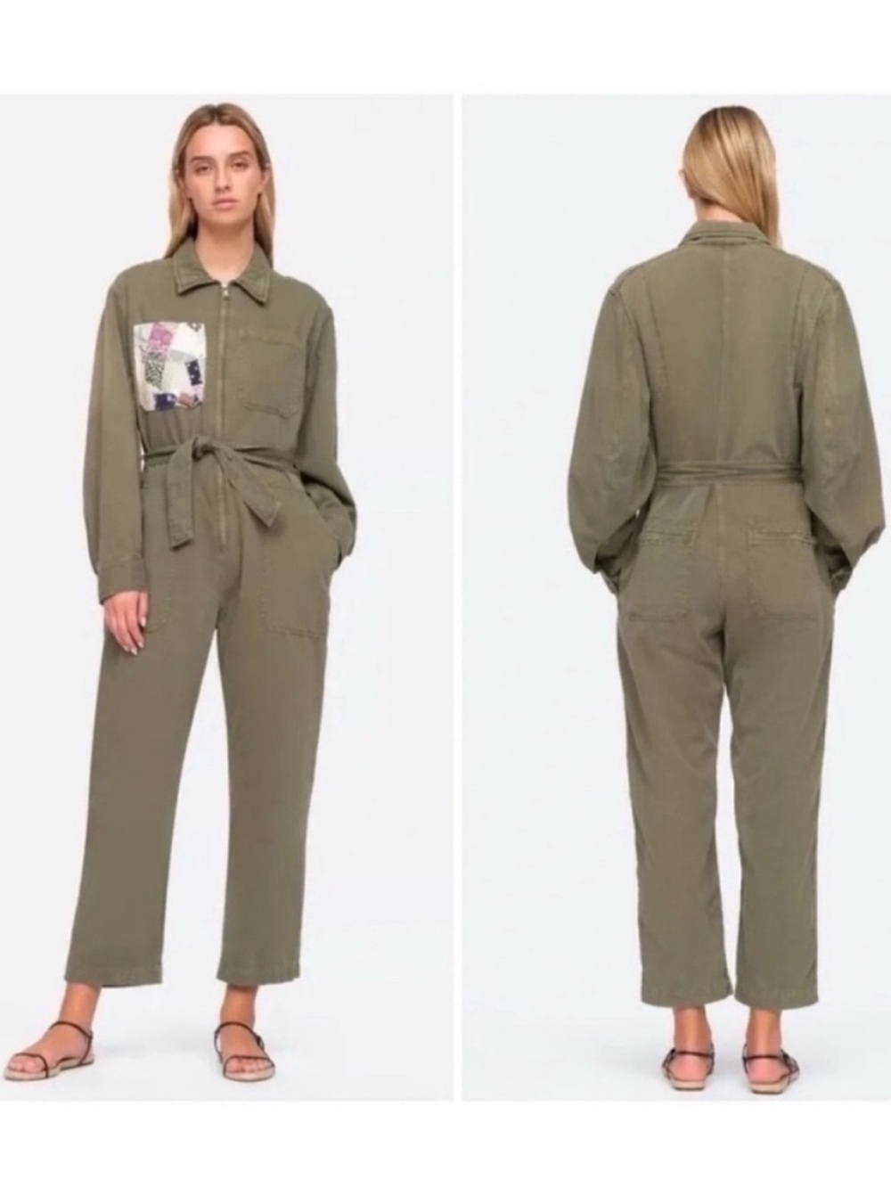 Sea New York Harlow Utility Jumpsuit Army Green